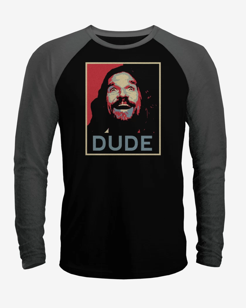 Polera Raglan Negro / Negro Heather de Dude