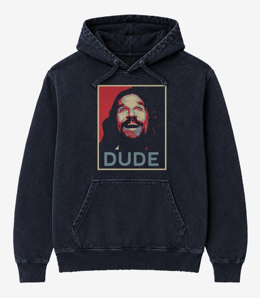 Poleron Canguro Acid Wash Azul Marino de Dude