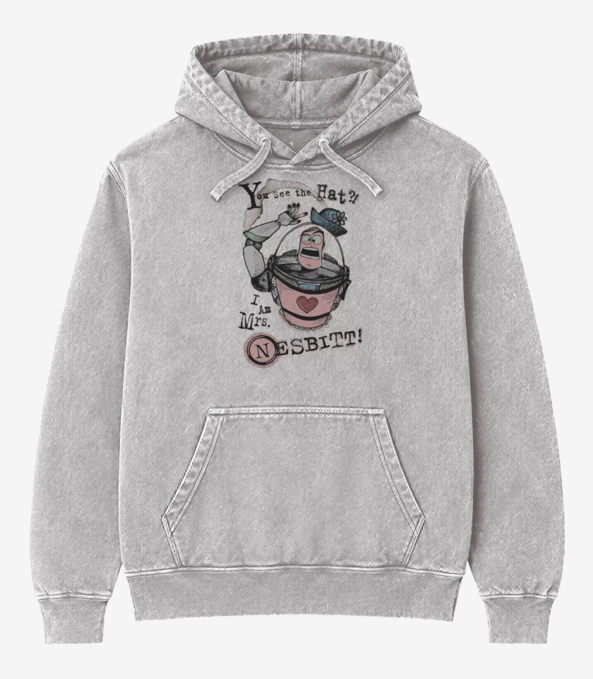 Poleron Canguro Acid Wash Gris Melange de Sra Nesbitt
