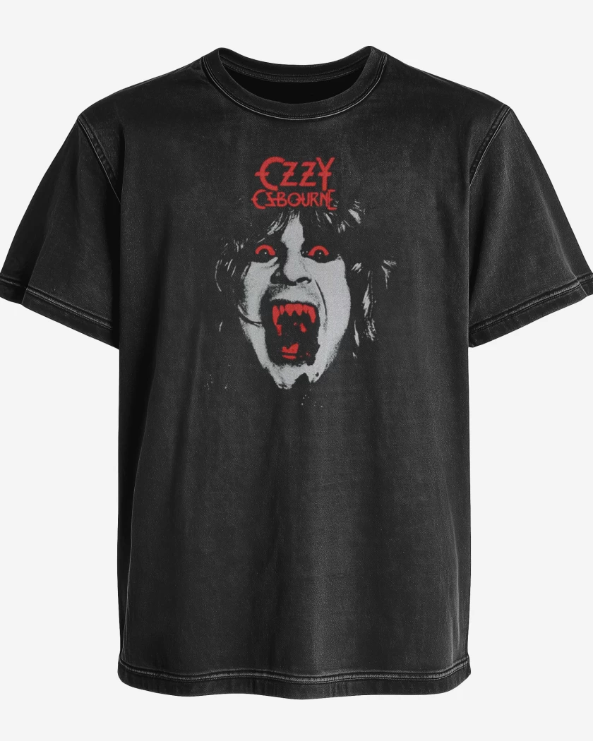 Polera desgastada Negro de Ozzy