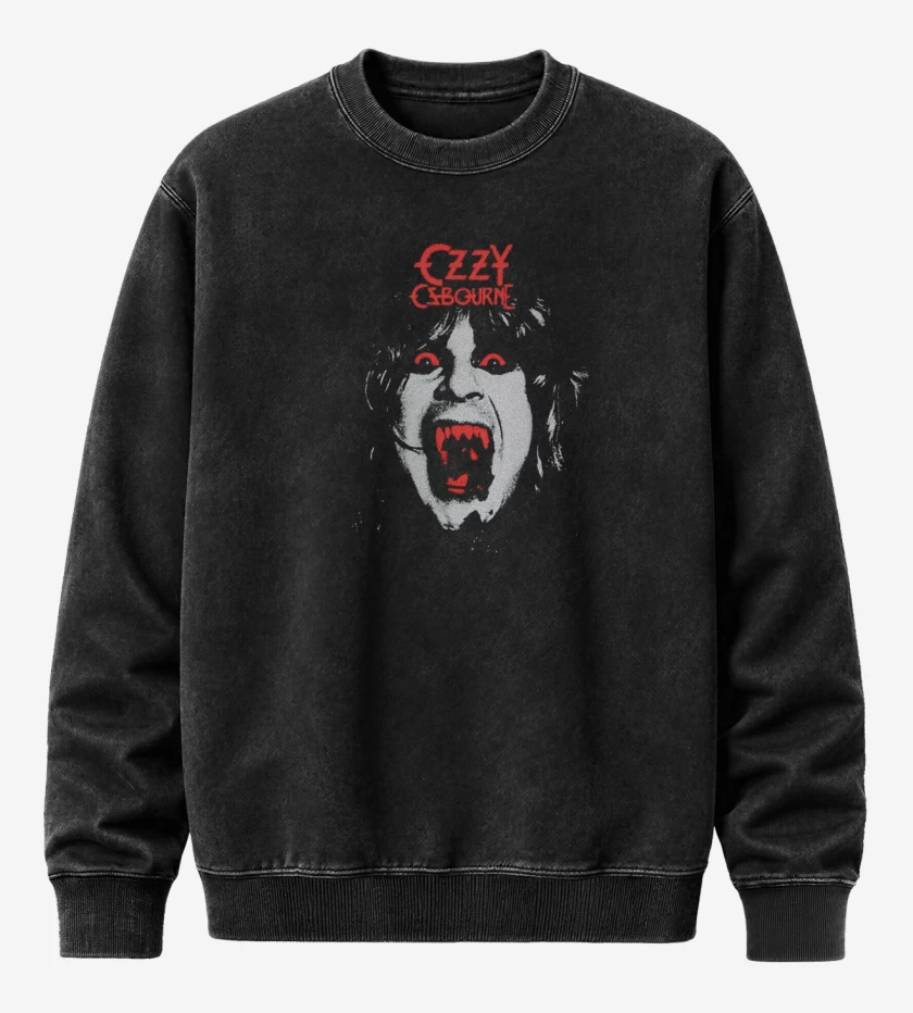 Poleron Polo Acid Wash Negro de Ozzy