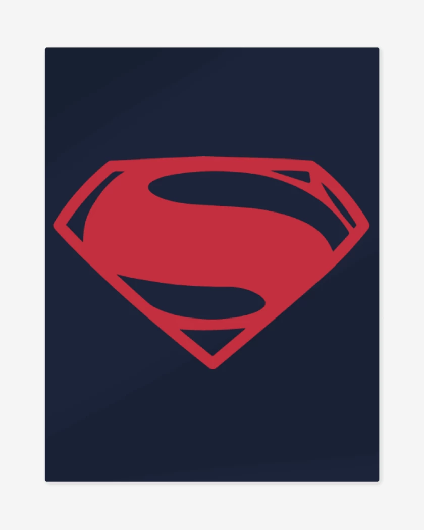 Print metalico Azul Marino de Superman - Logo
