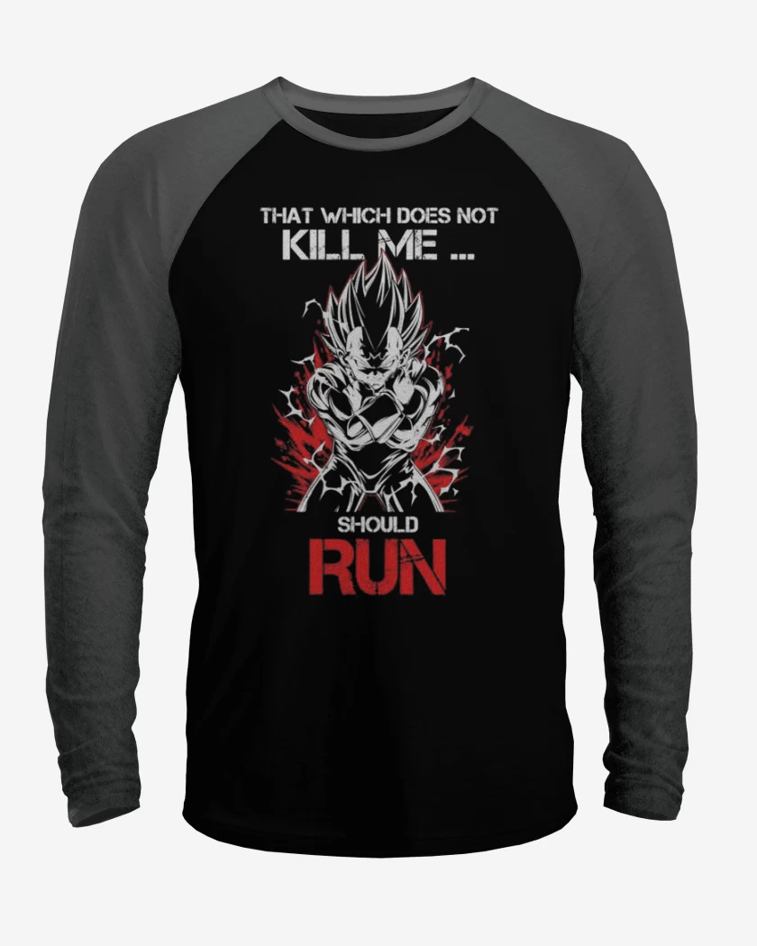 Polera Raglan Negro / Negro Heather de Vegeta Maligno