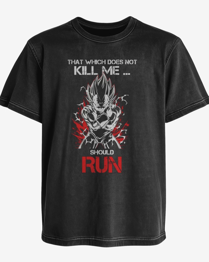 Polera desgastada Negro de Vegeta Maligno