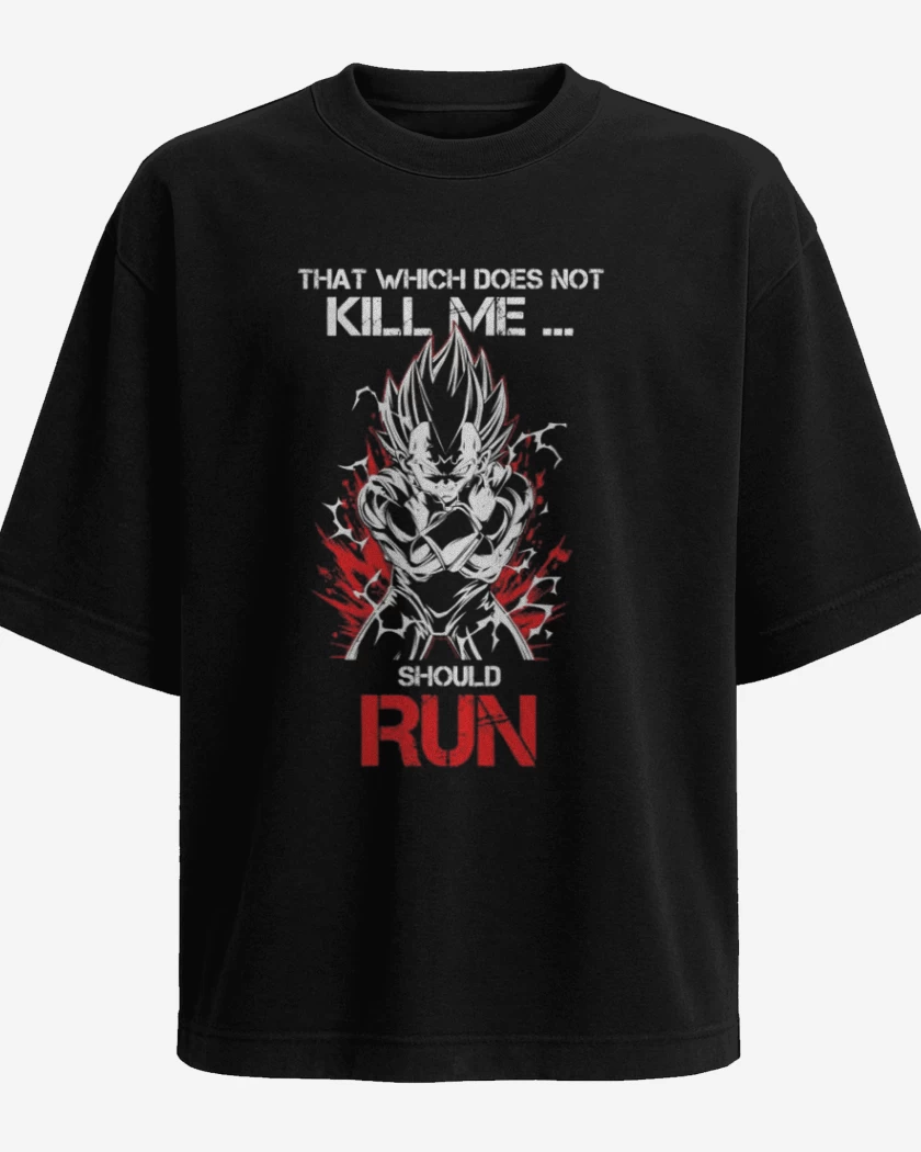 Polera Oversize Negro de Vegeta Maligno