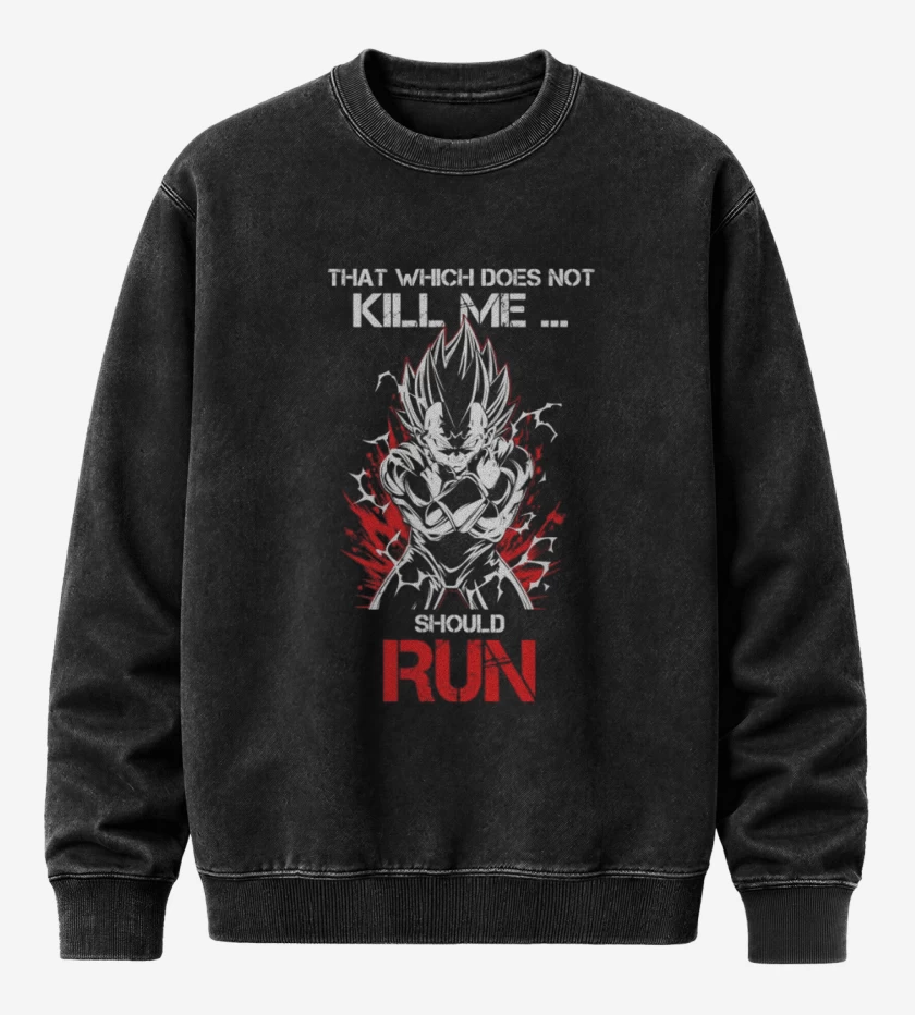 Poleron Polo Acid Wash Negro de Vegeta Maligno
