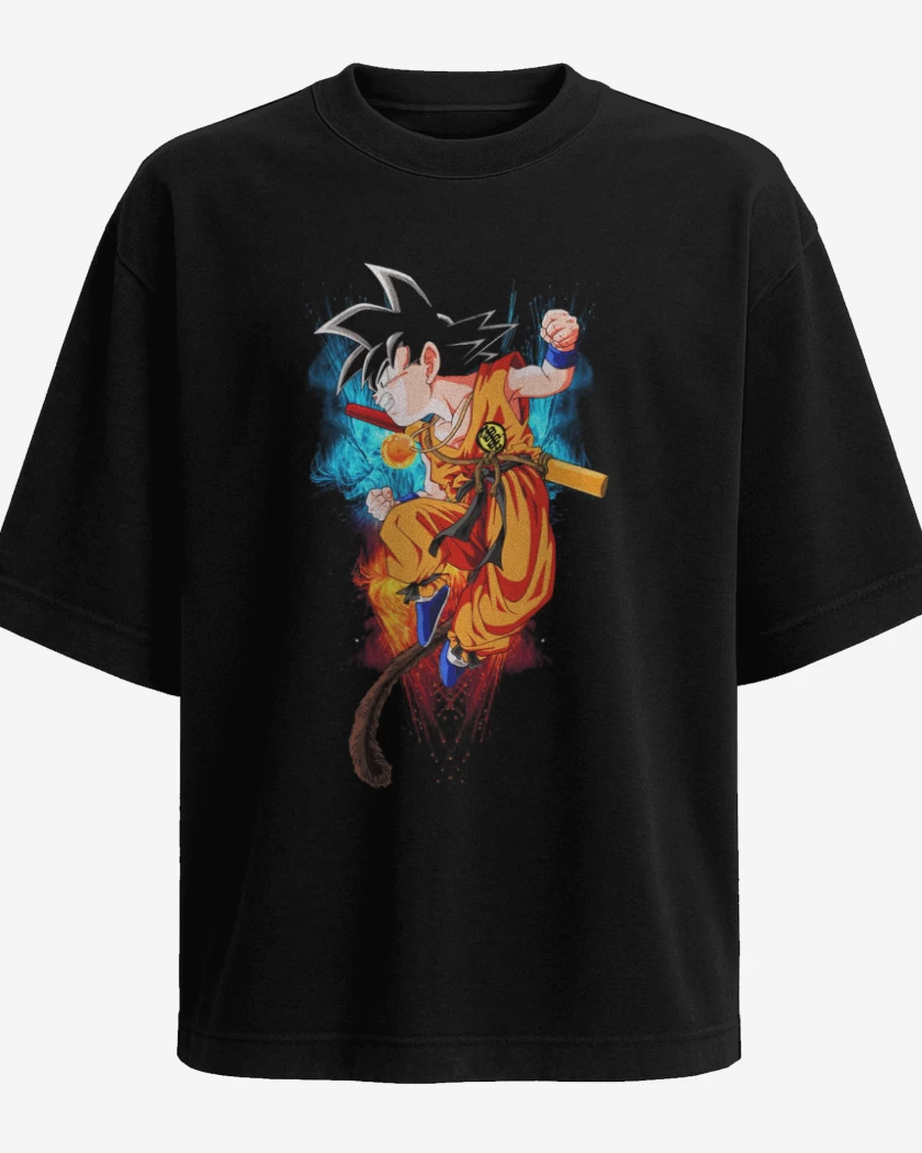 Polera Oversize Negro de Goku 7