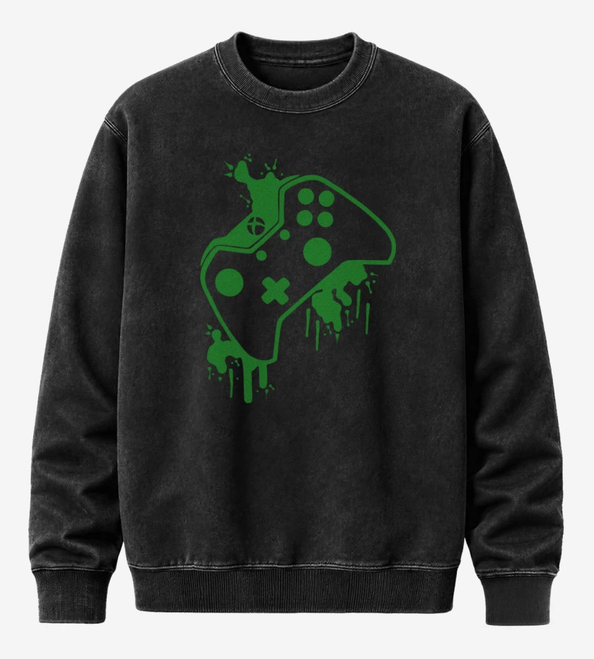 Poleron Polo Acid Wash Negro de Xbox Joistick