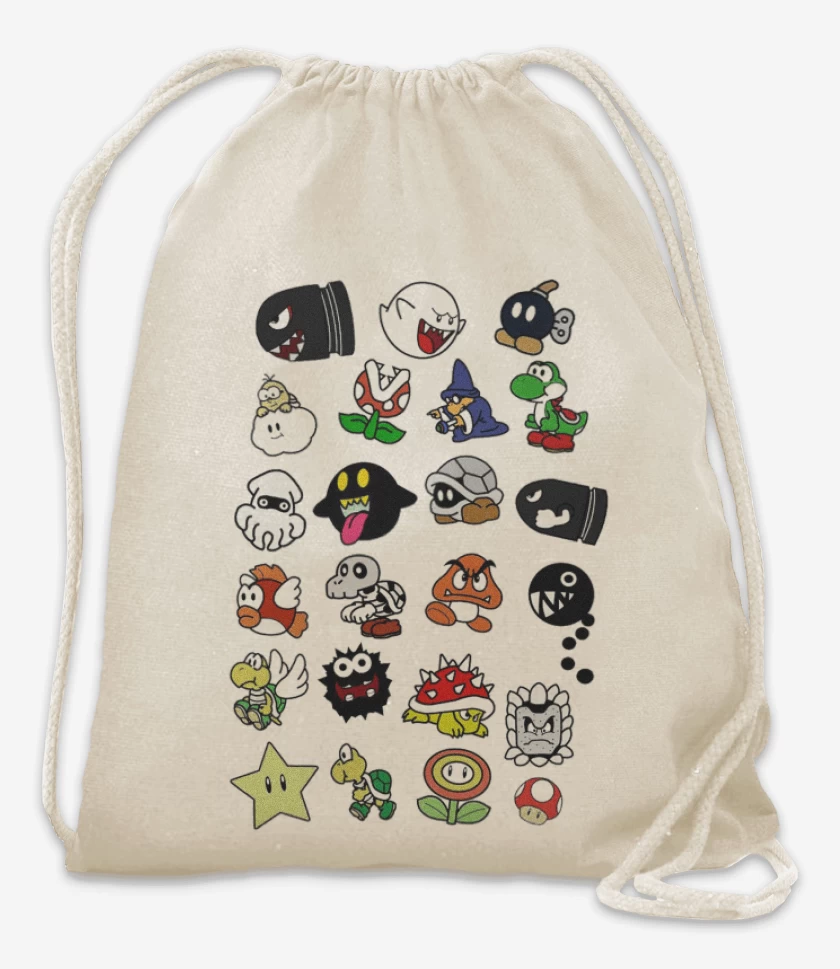 Mochila Blanco de Personajillos