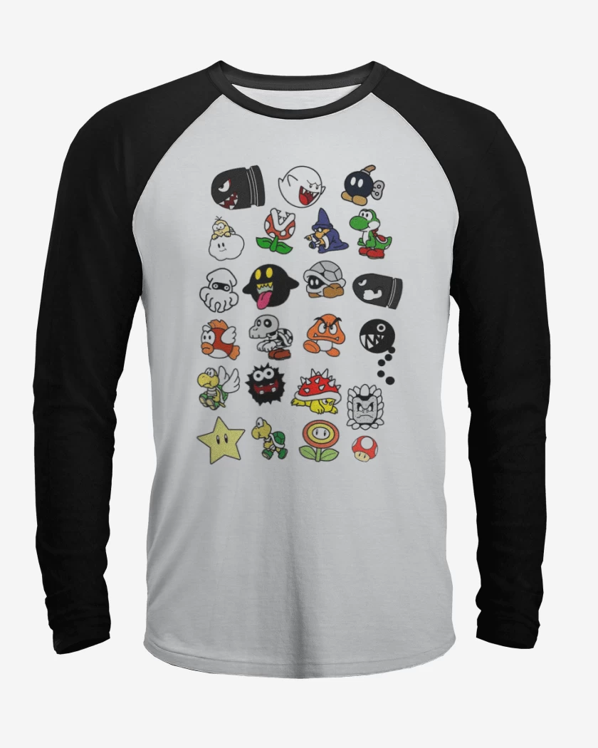 Polera Raglan Personajillos