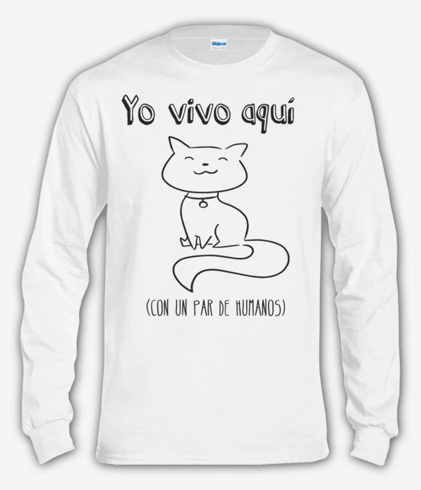 Polera manga larga Blanco de Yo vivo aqui