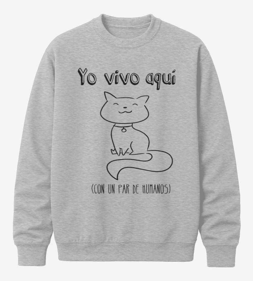 Poleron polo Gris Melange de Yo vivo aqui