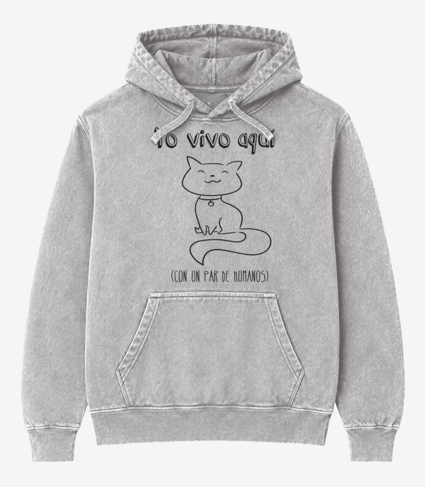 Poleron Canguro Acid Wash Gris Melange de Yo vivo aqui