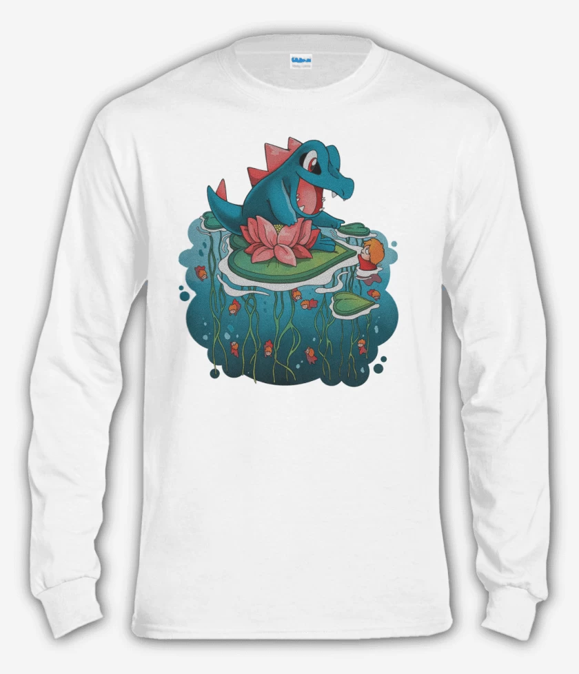 Polera manga larga Blanco de Totodile