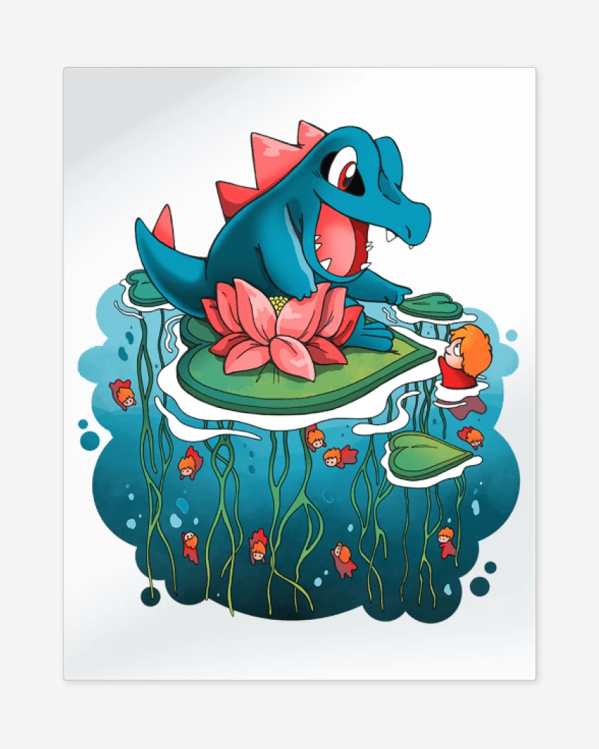 Print metalico Blanco de Totodile