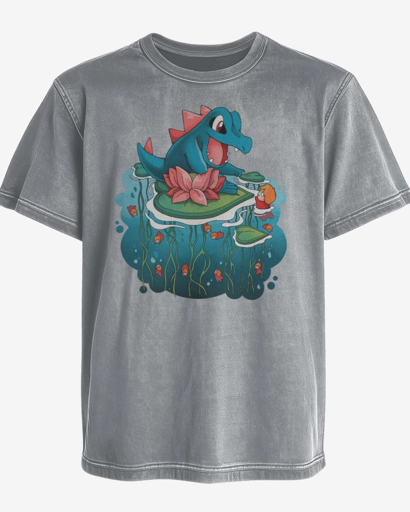 Polera desgastada Gris Melange de Totodile
