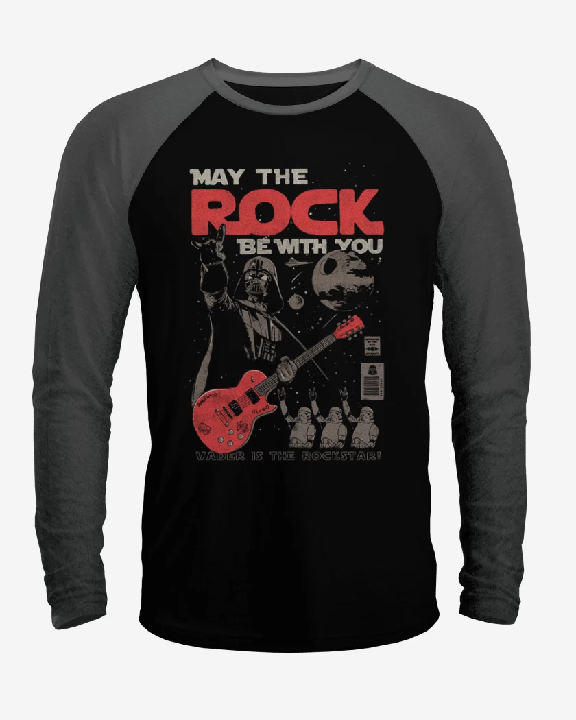 Polera Raglan Negro / Negro Heather de Vader rockstar