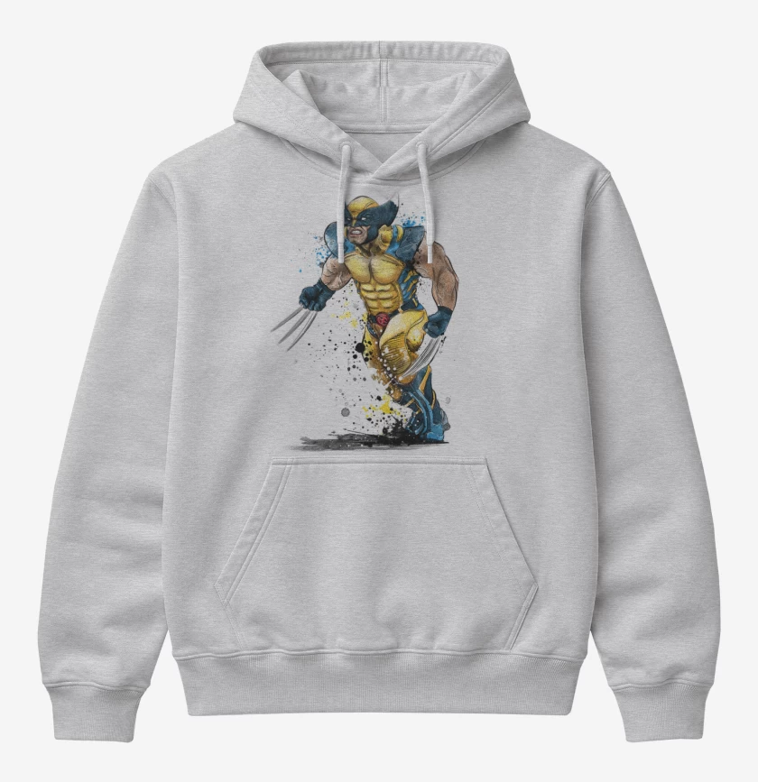 Poleron Canguro básico Gris Melange de Logan colors
