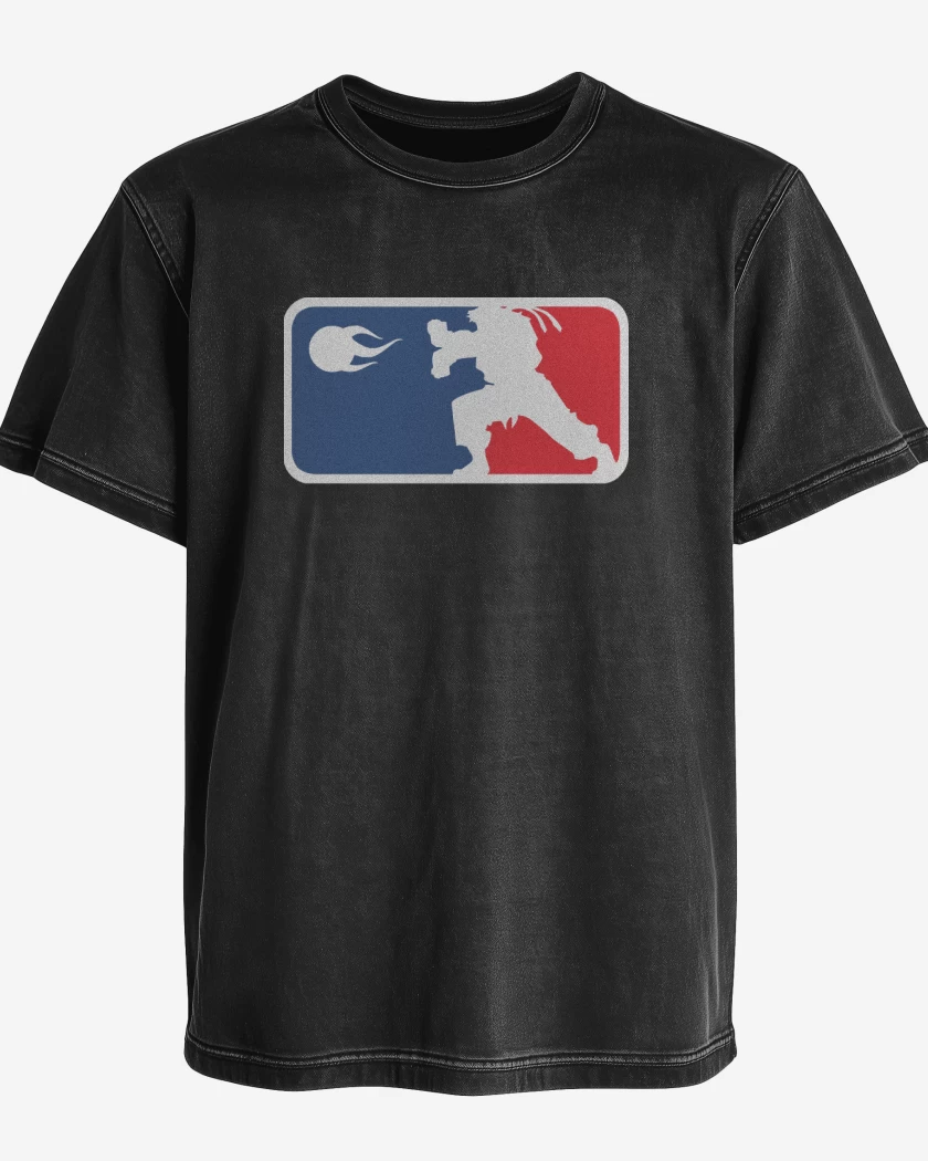 Polera desgastada Negro de Ryu
