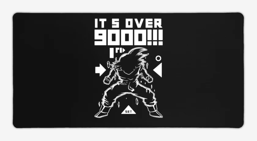 Mouse pad Gamer Negro de Over 9000