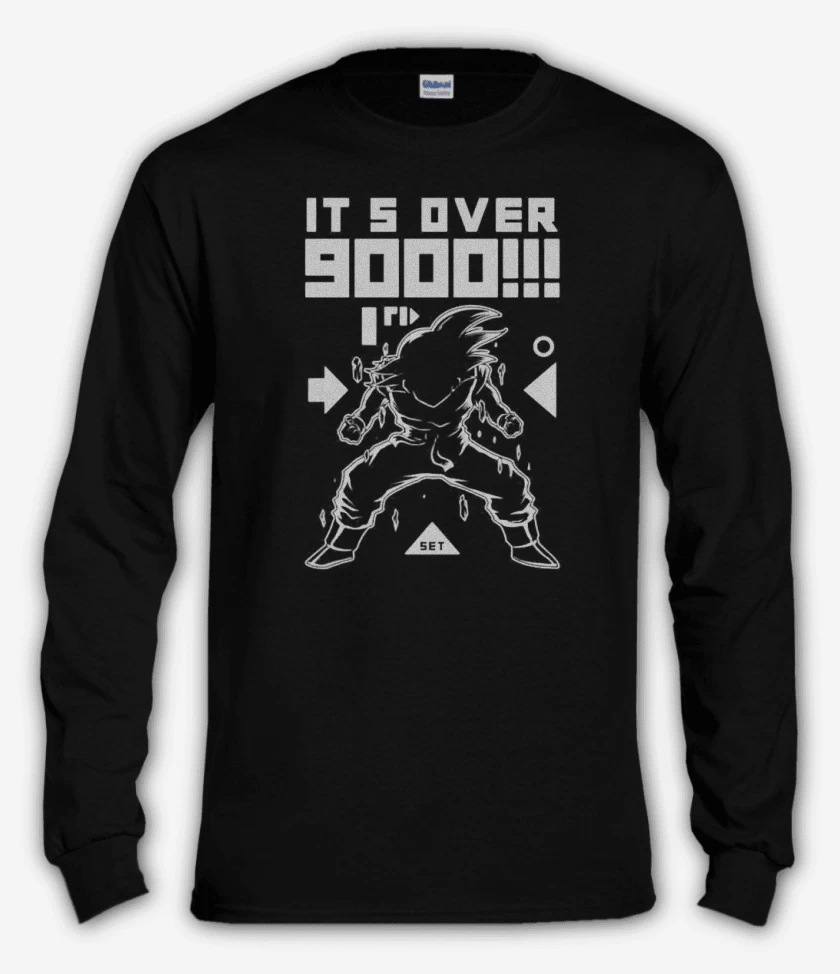 Polera manga larga Negro de Over 9000