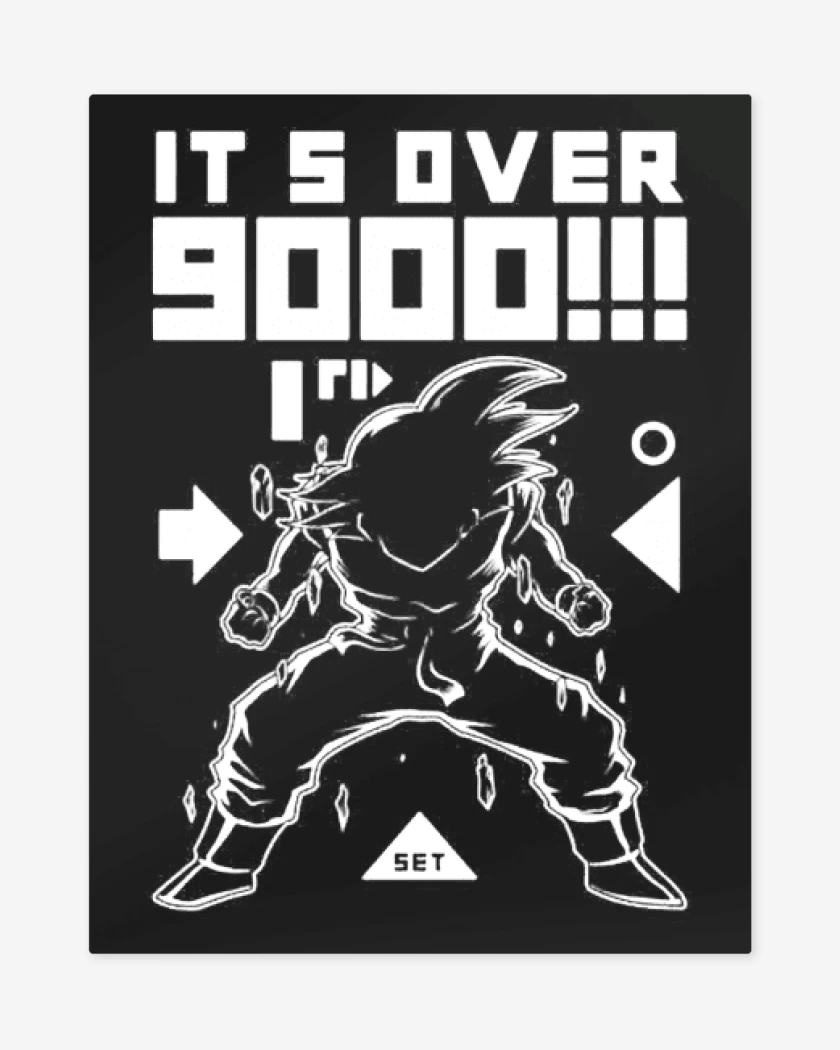 Print metalico Negro de Over 9000