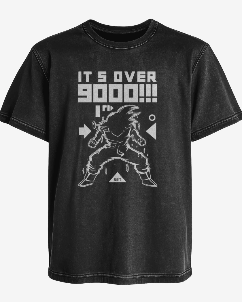 Polera desgastada Negro de Over 9000