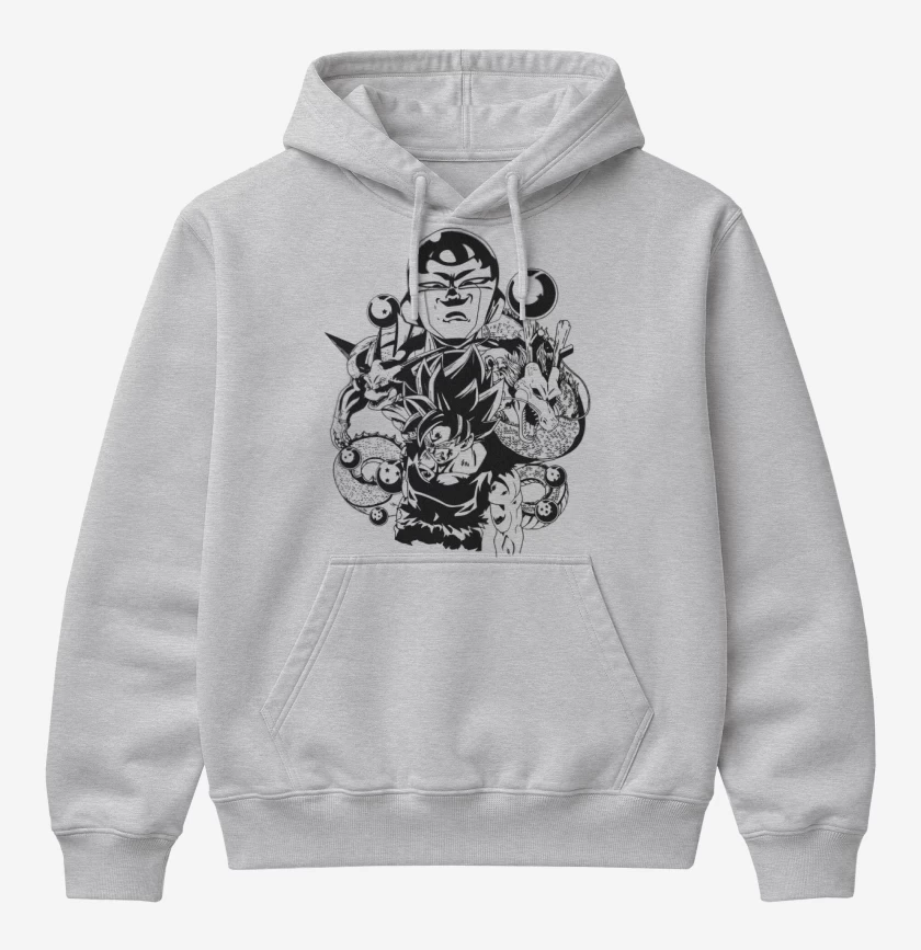 Poleron Canguro básico Gris Melange de Saga de freezer 