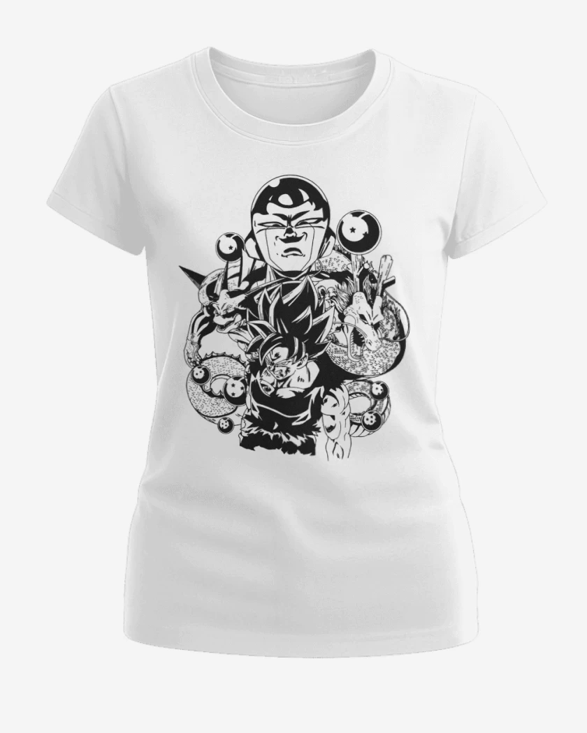Polera de Mujer Blanco de Saga de freezer 