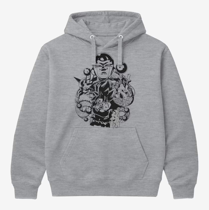 Polerón Canguro Gris Melange de Saga de freezer 