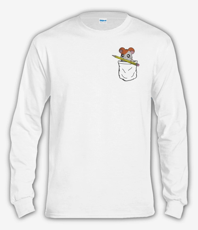 Polera manga larga Blanco de Hantaro de bolsillo