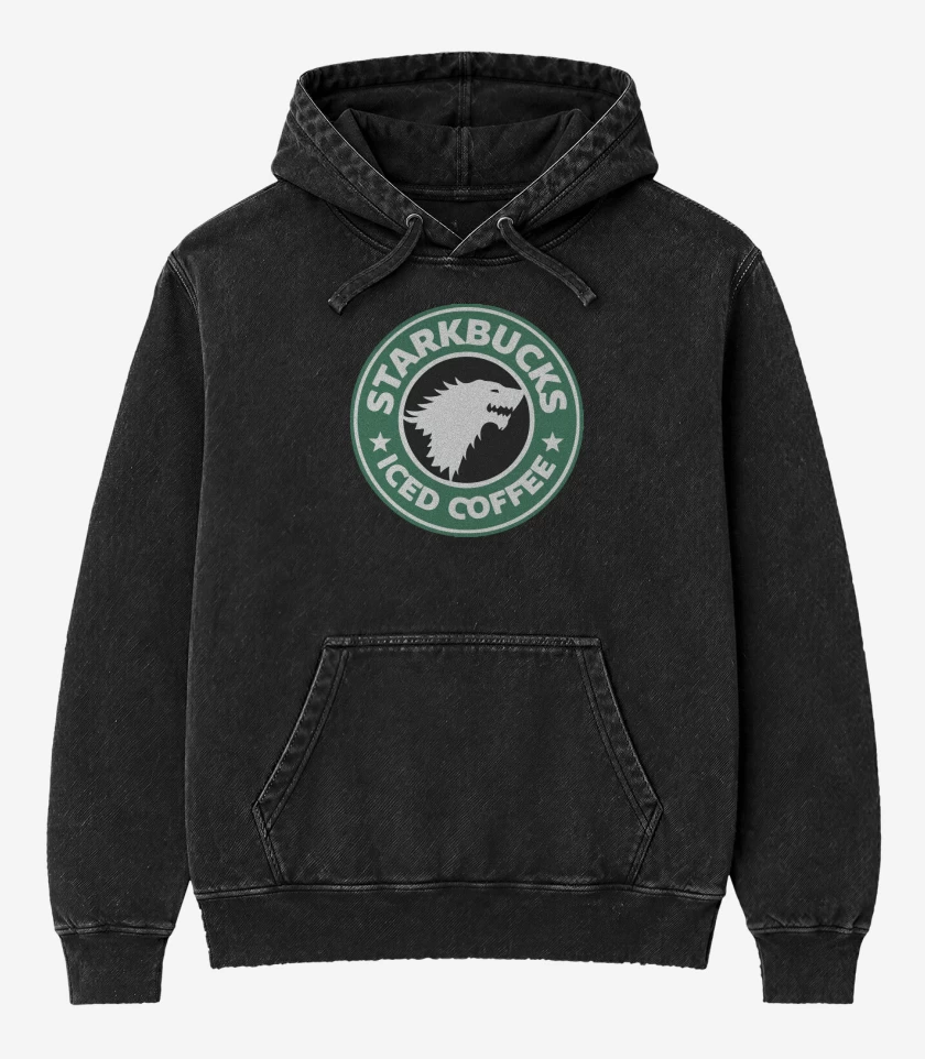 Poleron Canguro Acid Wash Negro de starkbucks ice coffee