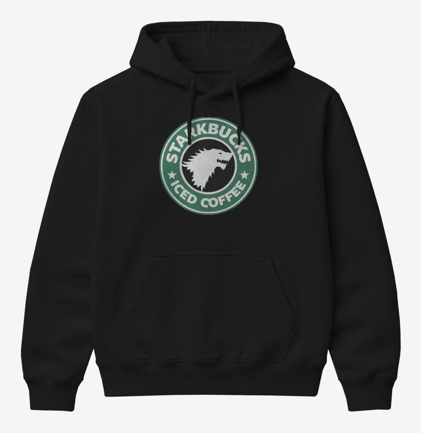 Poleron Canguro básico Negro de starkbucks ice coffee