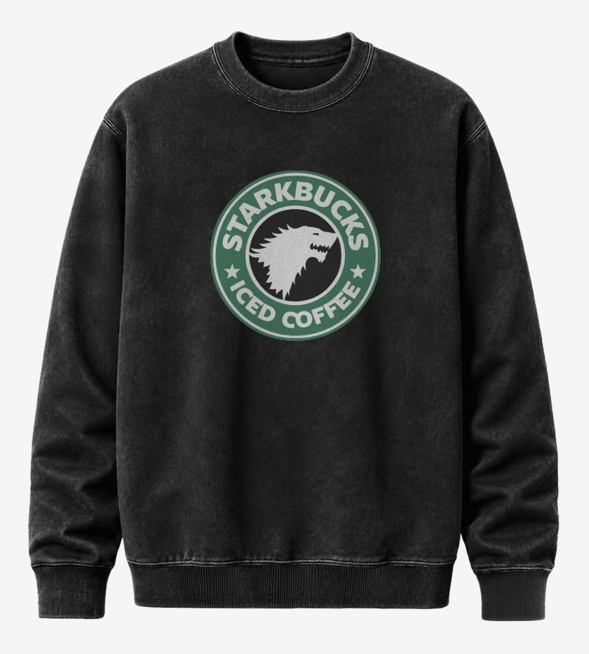 Poleron Polo Acid Wash Negro de starkbucks ice coffee