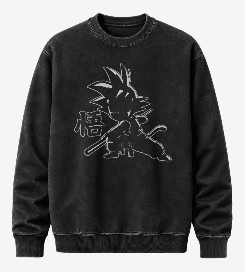 Poleron Polo Acid Wash Negro de El Goku Shiggoh