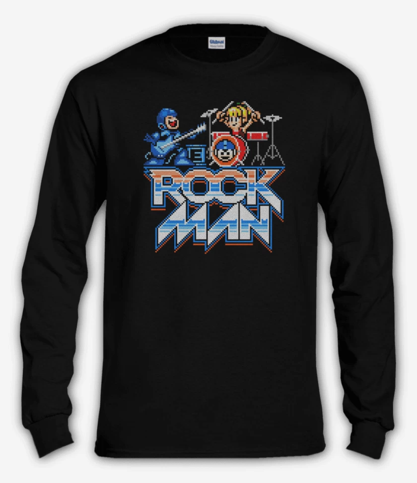 Polera manga larga Negro de rock man!
