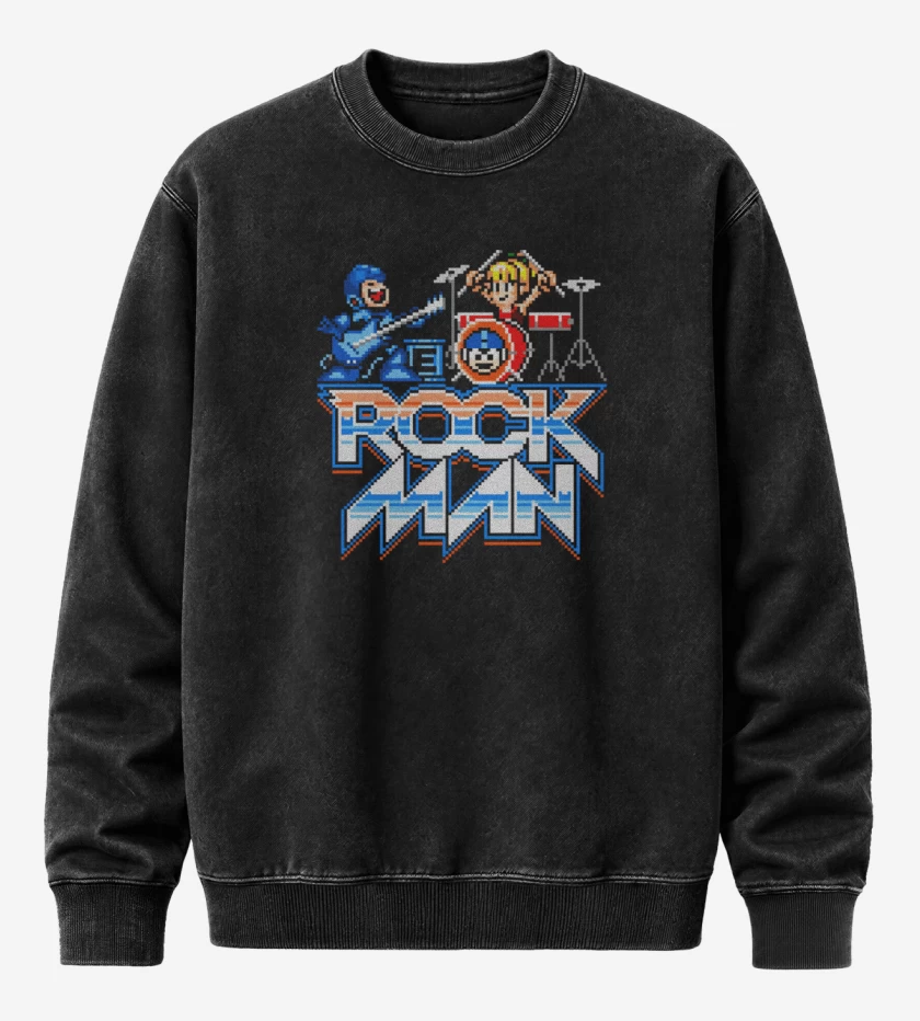 Poleron Polo Acid Wash Negro de rock man!