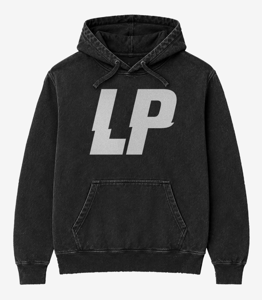 Poleron Canguro Acid Wash Negro de Laura Pergolizzi