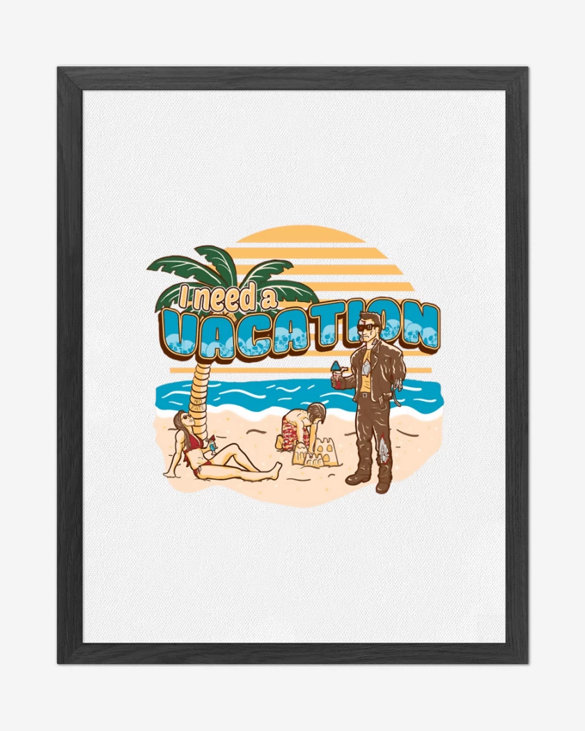 Cuadro decorativo Necesito Vacaciones 