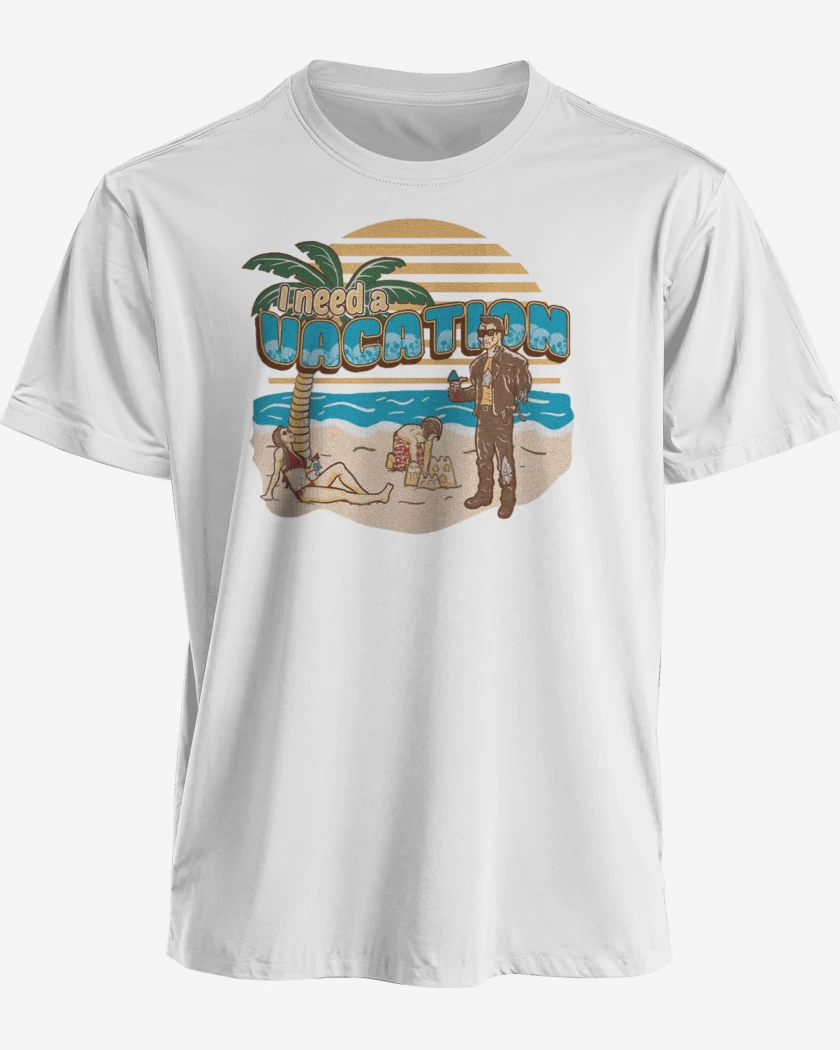 Polera premium Blanco de Necesito Vacaciones 