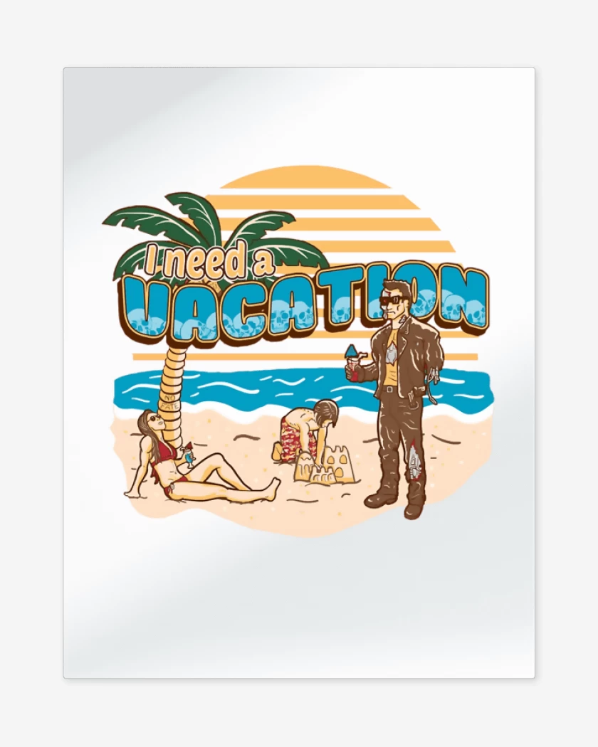 Print metalico Necesito Vacaciones 