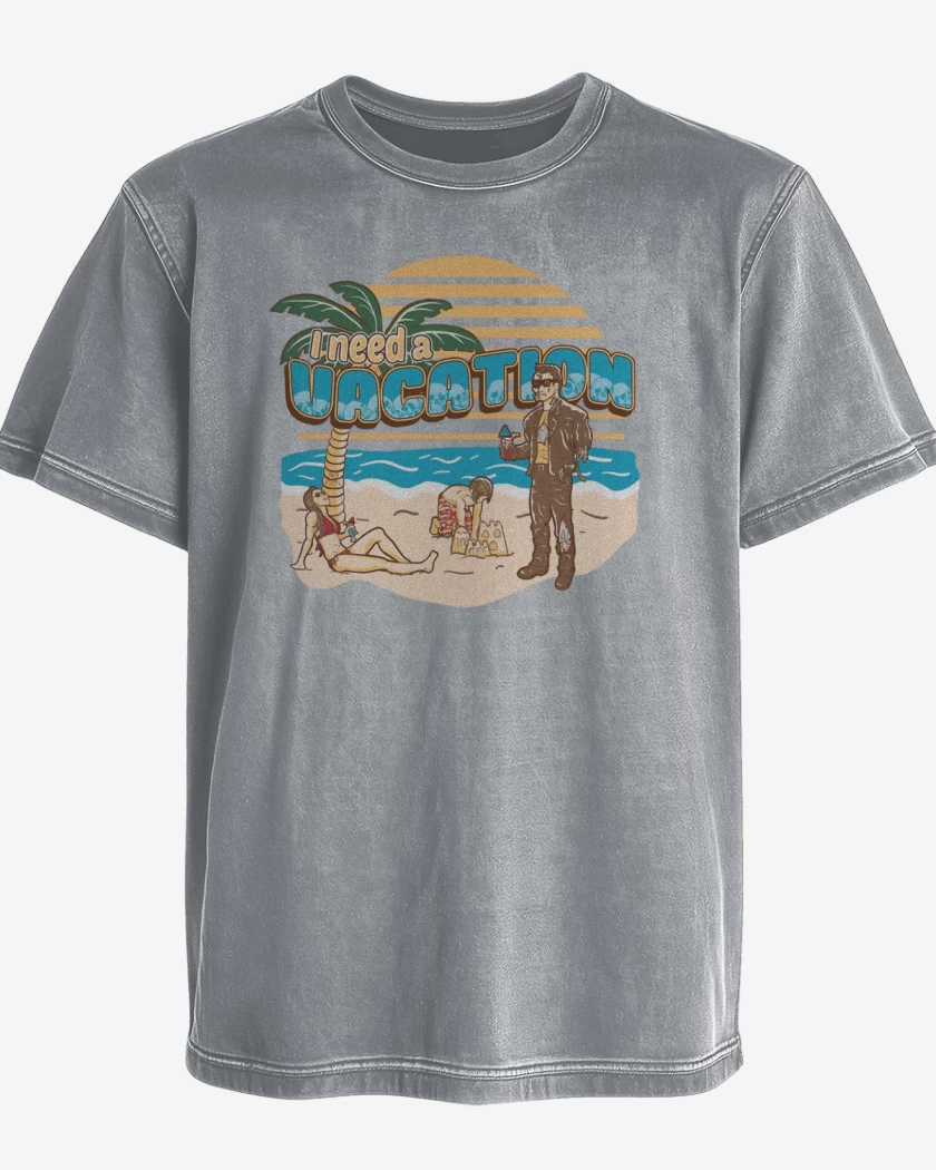 Polera desgastada Necesito Vacaciones 