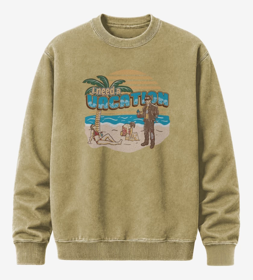Poleron Polo Acid Wash Beige de Necesito Vacaciones 