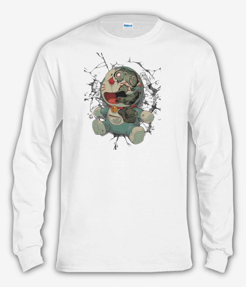 Polera manga larga Blanco de Cosmic Cat