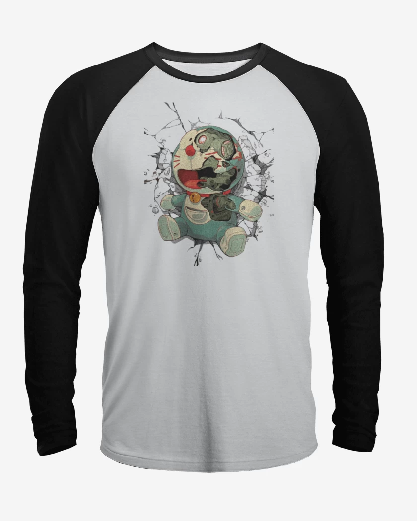 Polera Raglan Blanco / Negro de Cosmic Cat