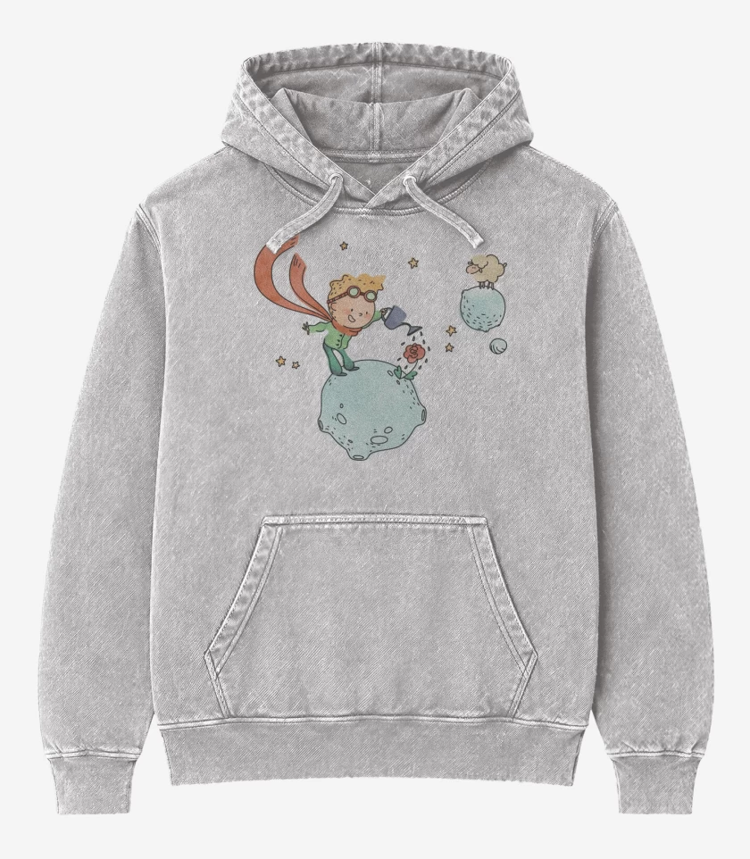 Poleron Canguro Acid Wash Gris Melange de El principito agricultor
