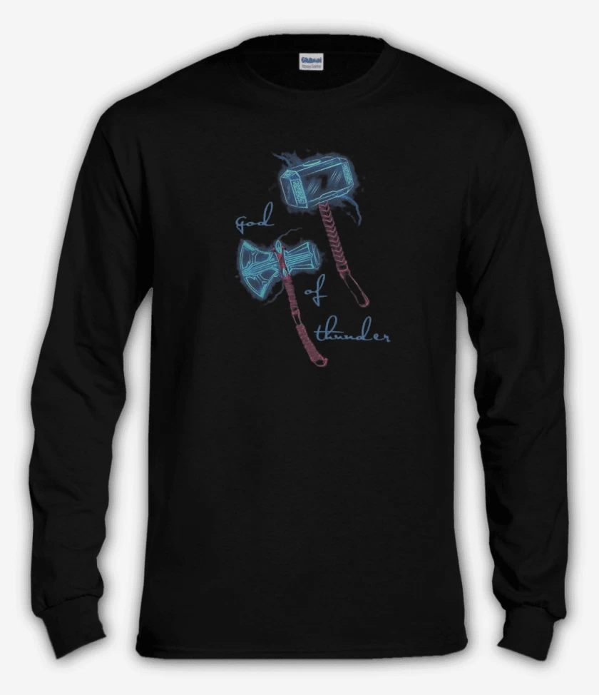 Polera manga larga Negro de God of Thunder 
