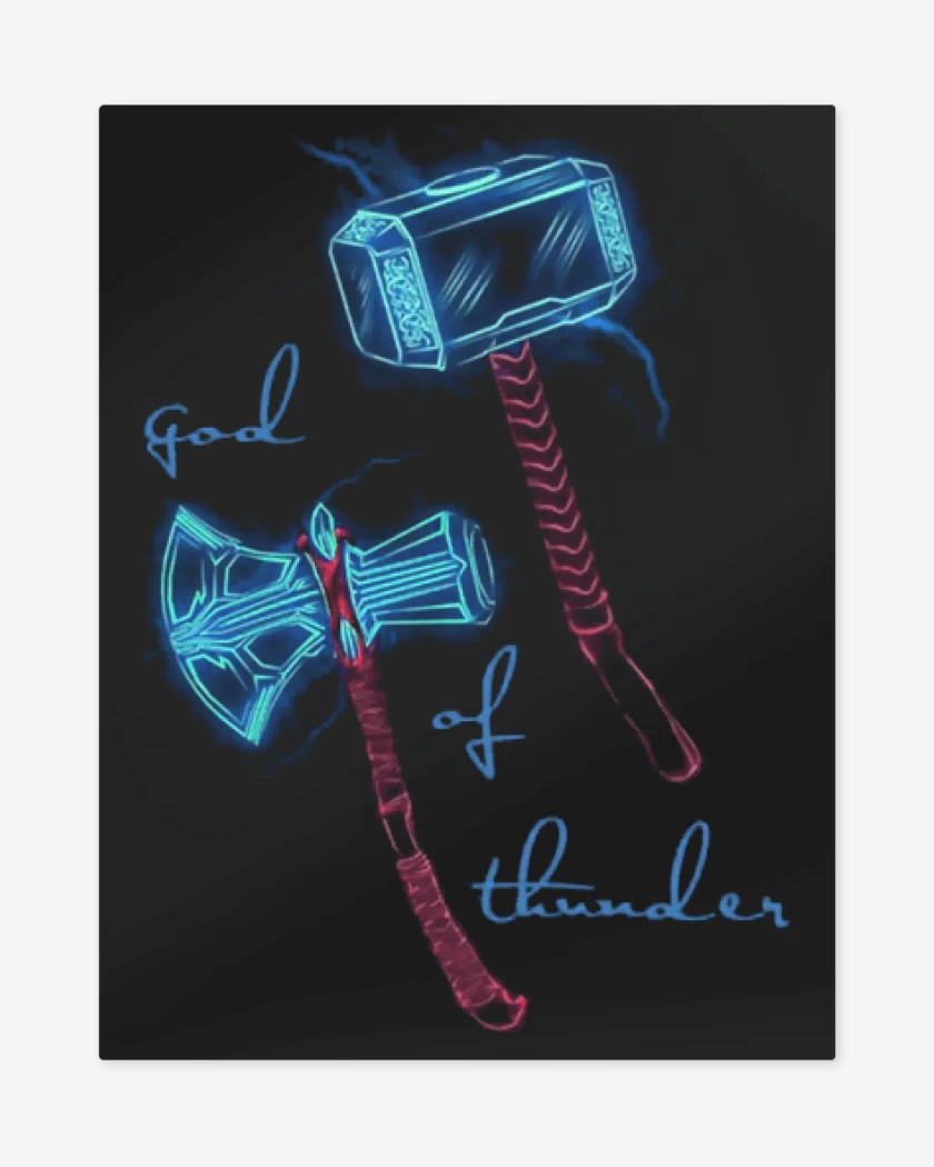 Print metalico Negro de God of Thunder 