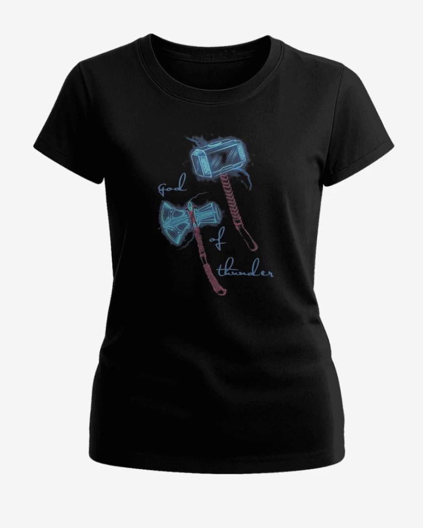Polera de Mujer Negro de God of Thunder 