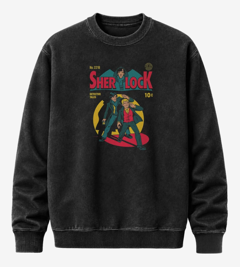 Poleron Polo Acid Wash Negro de Sherlock